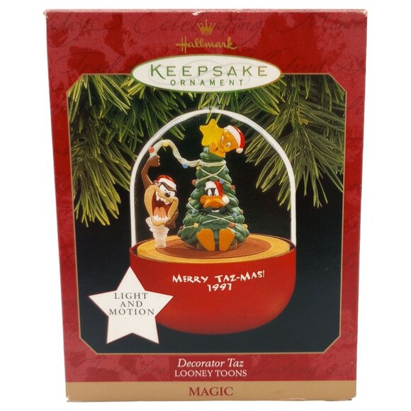 Hallmark Keepsake Ornament Decorator Taz Looney Toons Magic Light Motion 1997 - Picture 15 of 16